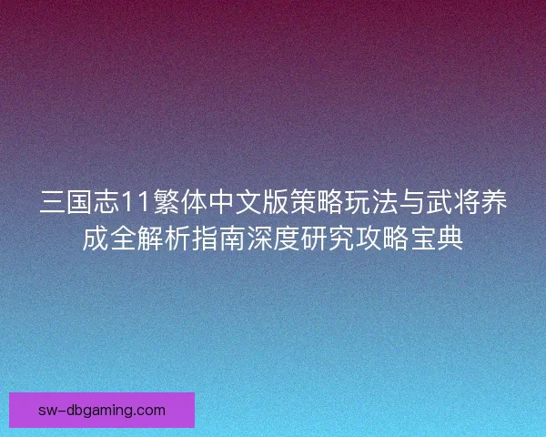 三国志11繁体中文版策略玩法与武将养成全解析指南深度研究攻略宝典
